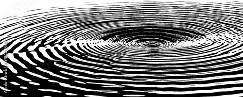 Intricate ripple patterns on water - engraved illustration for art and design