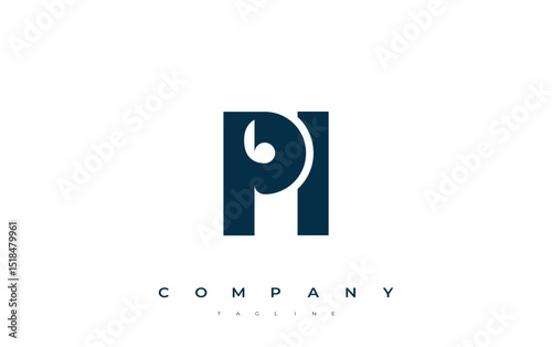 PI Abstract Geometric Logo Design. Modern and elegant logo design with simplistic typography elements, showcasing branding excellence.