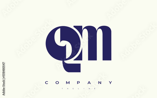 QM Abstract Geometric Logo Design. Modern and elegant logo design with simplistic typography elements, showcasing branding excellence.
