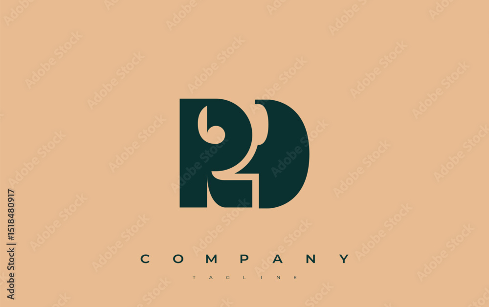 Obraz premium RD Abstract Geometric Logo Design. Modern and elegant logo design with simplistic typography elements, showcasing branding excellence.