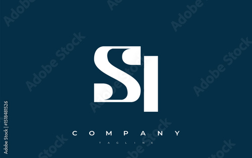 SI Abstract Geometric Logo Design. Modern and elegant logo design with simplistic typography elements, showcasing branding excellence.