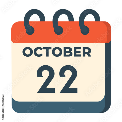 22 october calendar vector on white background
Vector calendar with date