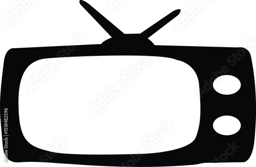 Retro TV icon, television vector icon 
