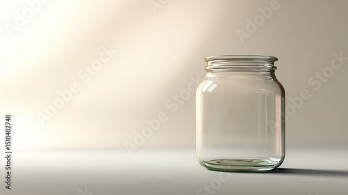 Wallpaper Mural Clear glass jar suitable for storage, preserves, or decoration. Ideal for showcasing food items or crafts. Torontodigital.ca