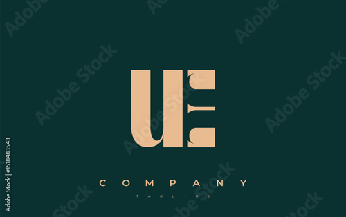 UE Abstract Geometric Logo Design. Modern and elegant logo design with simplistic typography elements, showcasing branding excellence.