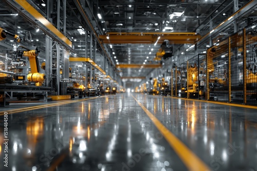 Modern Industrial Workshop with CNC Machines