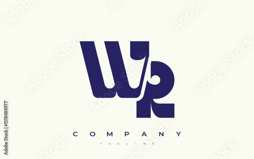 WR Abstract Geometric Logo Design. Modern and elegant logo design with simplistic typography elements, showcasing branding excellence.