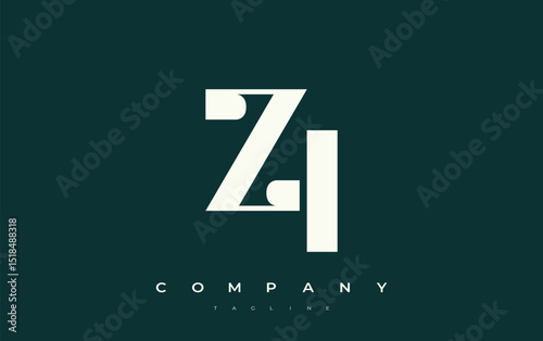 ZI Abstract Geometric Logo Design. Modern and elegant logo design with simplistic typography elements, showcasing branding excellence.