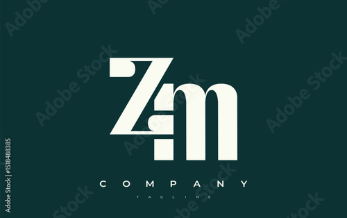 ZM Abstract Geometric Logo Design. Modern and elegant logo design with simplistic typography elements, showcasing branding excellence.