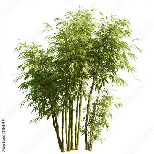 Stunning Bamboo Plant in Lush Green , PNG isolated cut out image