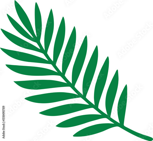 Smooth vector of tropical green leaf. 