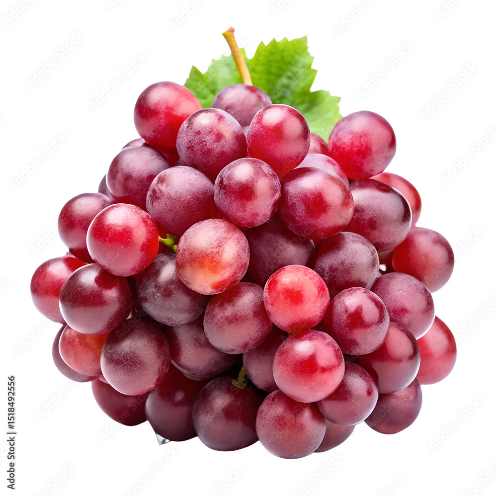 Fototapeta premium bunch of red grapes transparent background
