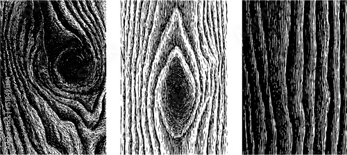 Engraved wooden texture set featuring intricate oak patterns for design projects