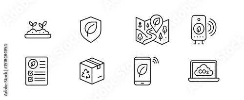 Environment, sustainability line icon set. eco-friendly, recycling, nature outline icons