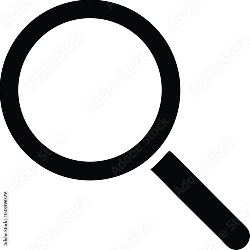 Simple black magnifying glass search icon