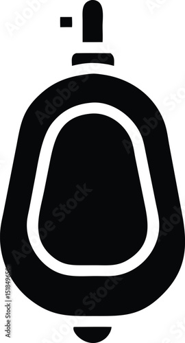 Wall mounted urinal icon black silhouette design
