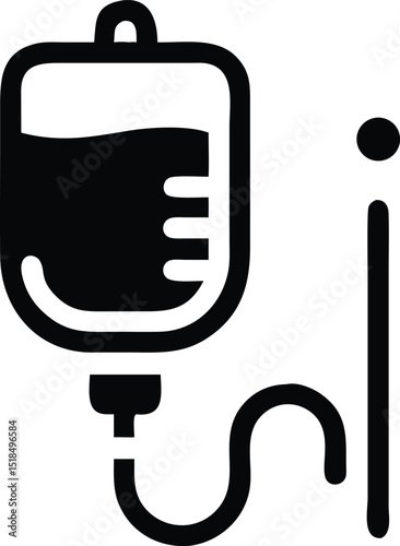 Iv drip bag medical treatment healthcare icon
