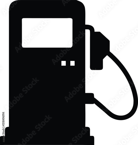 Gas station fuel pump silhouette icon graphic