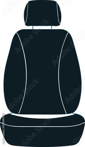 Single car seat headrest backrest design