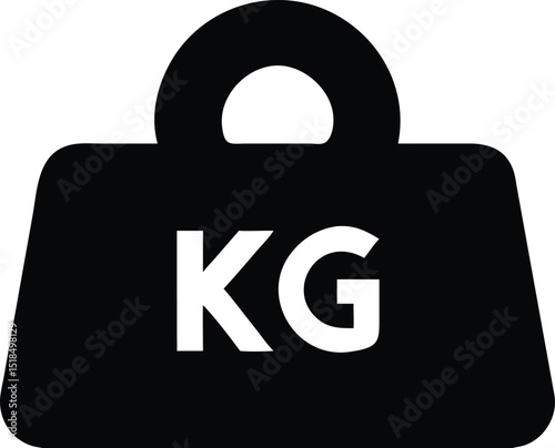 Weight kilogram icon black and white symbol