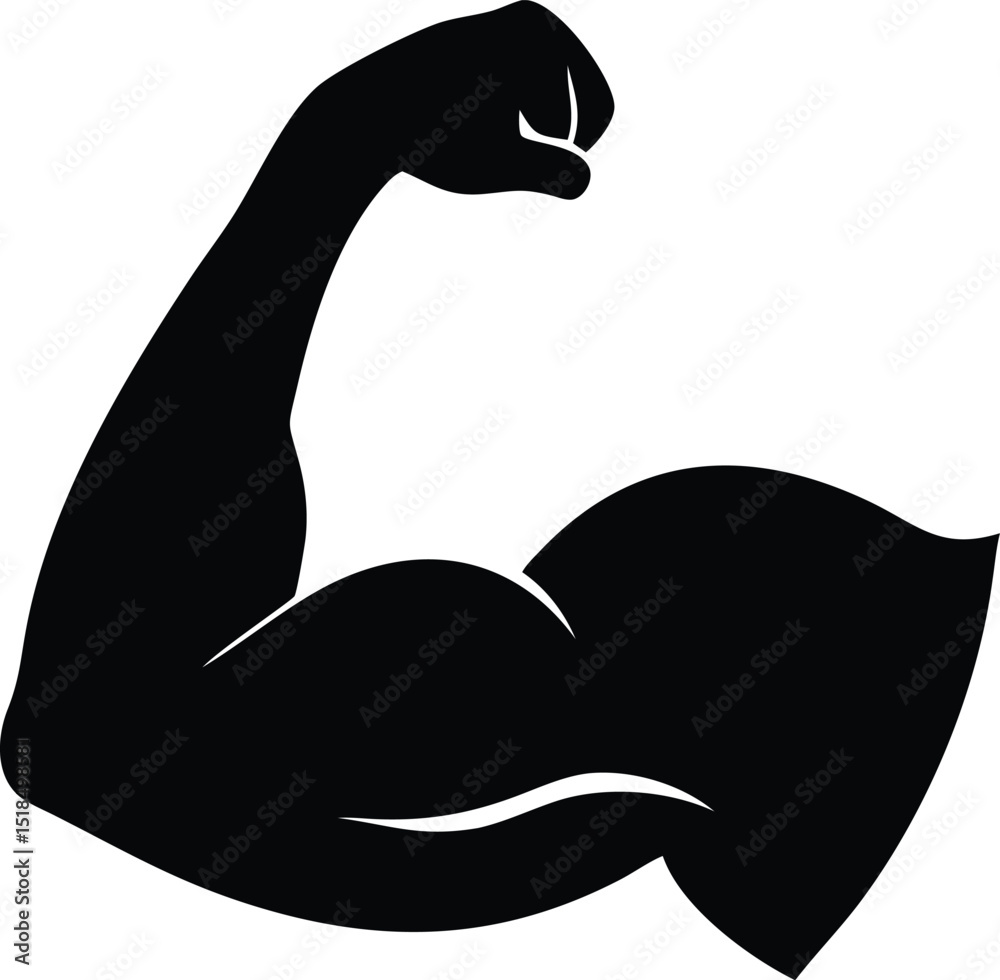 Obraz premium Strong bicep muscle flex power fitness icon