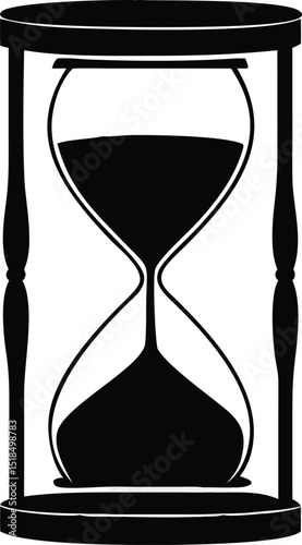 Classic hourglass time sandglass black silhouette