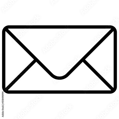 Message - outline style icon - Envelope icon representing email correspondence for inquiries and communication