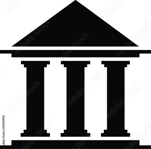 Classic building columns structure icon symbol