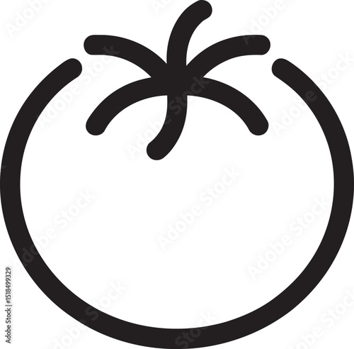 Simple minimalist vector illustration of a tomato fruit depicting fresh organic produce commonly used in various culinary preparations.