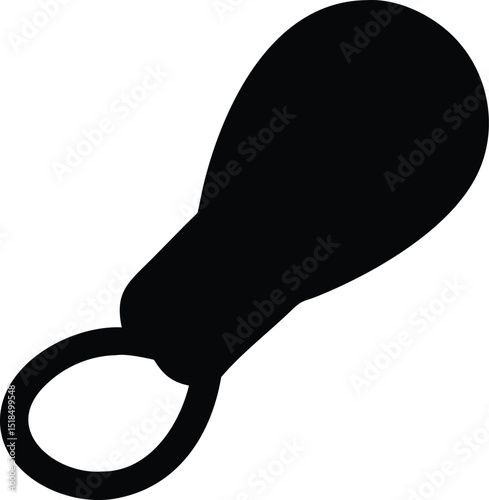 Simple black silhouette of a keyring
