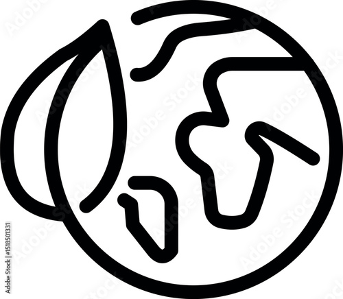 Globe with leaf, ecology symbol icon