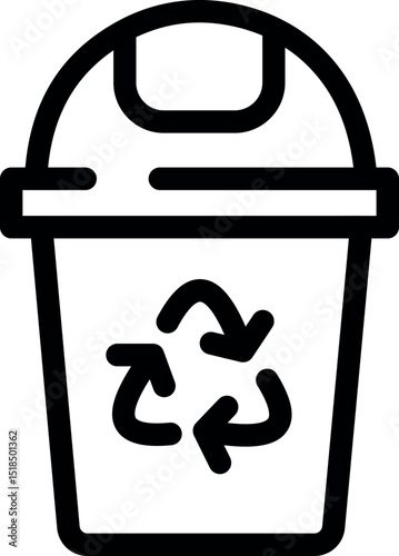 Recycling bin simple icon