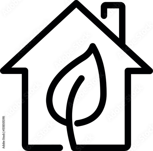Eco house, ecological house, renewable house icon