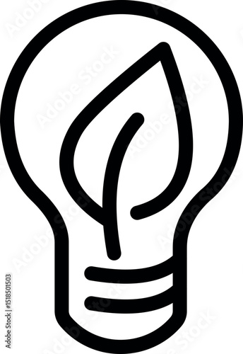Lightbulb with Leaf, ecology symbol

