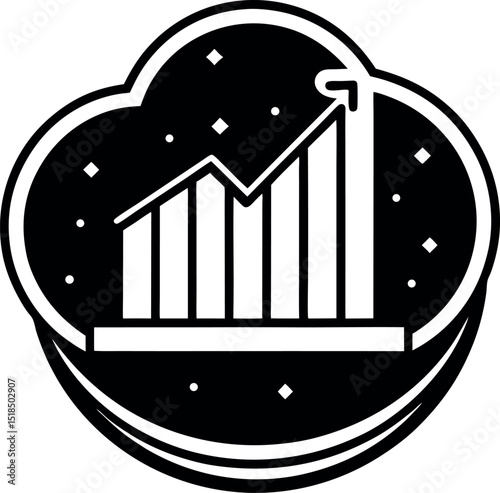 Floating mood chart icon vector y2k theme white background