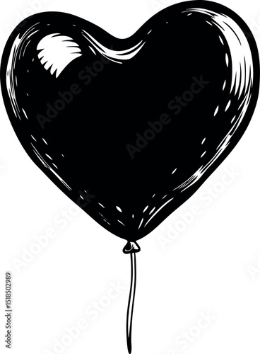 Floating silver balloon heart vector on white background