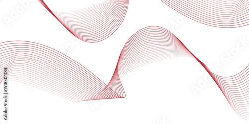 Vector abstract red background with dynamic red waves, lines and particles.