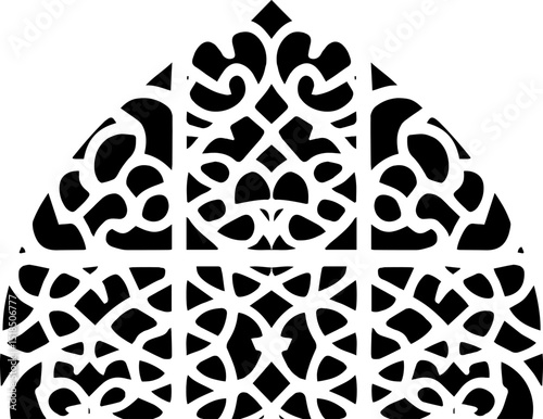 Black Islamic Geometric Arch Design