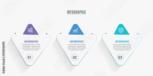 Timeline infographic template design. 3 options or steps business infographics design. Can be used for process diagram, presentations, workflow layout, flow chart, steps, banner.
