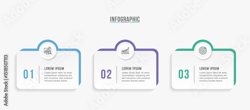 Timeline infographic template design. 3 options or steps business infographics design. Can be used for process diagram, presentations, workflow layout, flow chart, steps, banner.