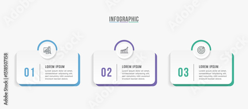 Timeline infographic template design. 3 options or steps business infographics design. Can be used for process diagram, presentations, workflow layout, flow chart, steps, banner.