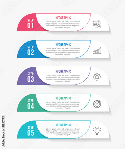 Vector infographic label design with circle infographics template design and 4-5-6 options or steps. Can be used for process diagram, presentations, workflow layout, banner, flow chart, info graph.