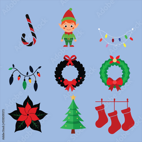 Merry Christmas vector elements 