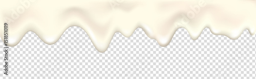 Yogurt wave realistic 3d texture. Dripping cream,  liquid, paint or milk. Flowing  glaze, white chocolate or melted ice cream. Melting ice cream. Splash. Drip slime vector background.