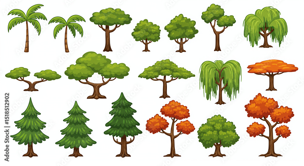 Fototapeta premium set of trees