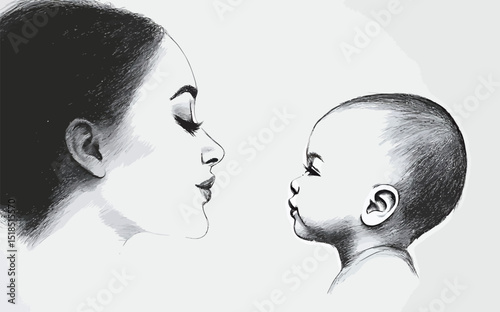 A tender moment between a mother and her baby, showcasing love and connection.