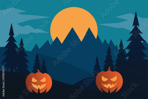 halloween background with pumpkins