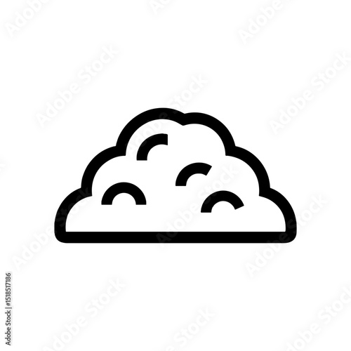 Cloud icon illustration in simple black line design  