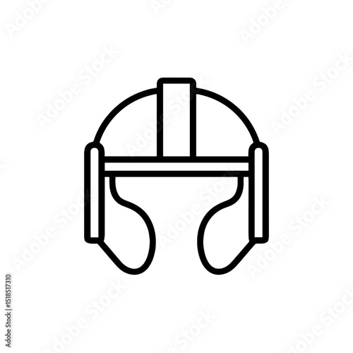 Icon of a sports helmet in minimalist line art style