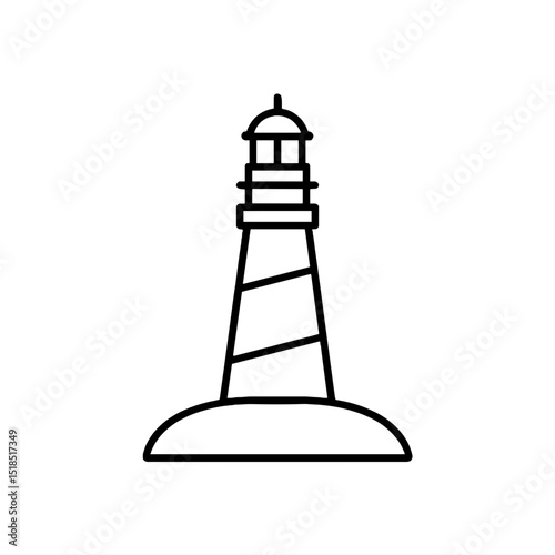 Simple outline of a lighthouse icon in minimalistic style  